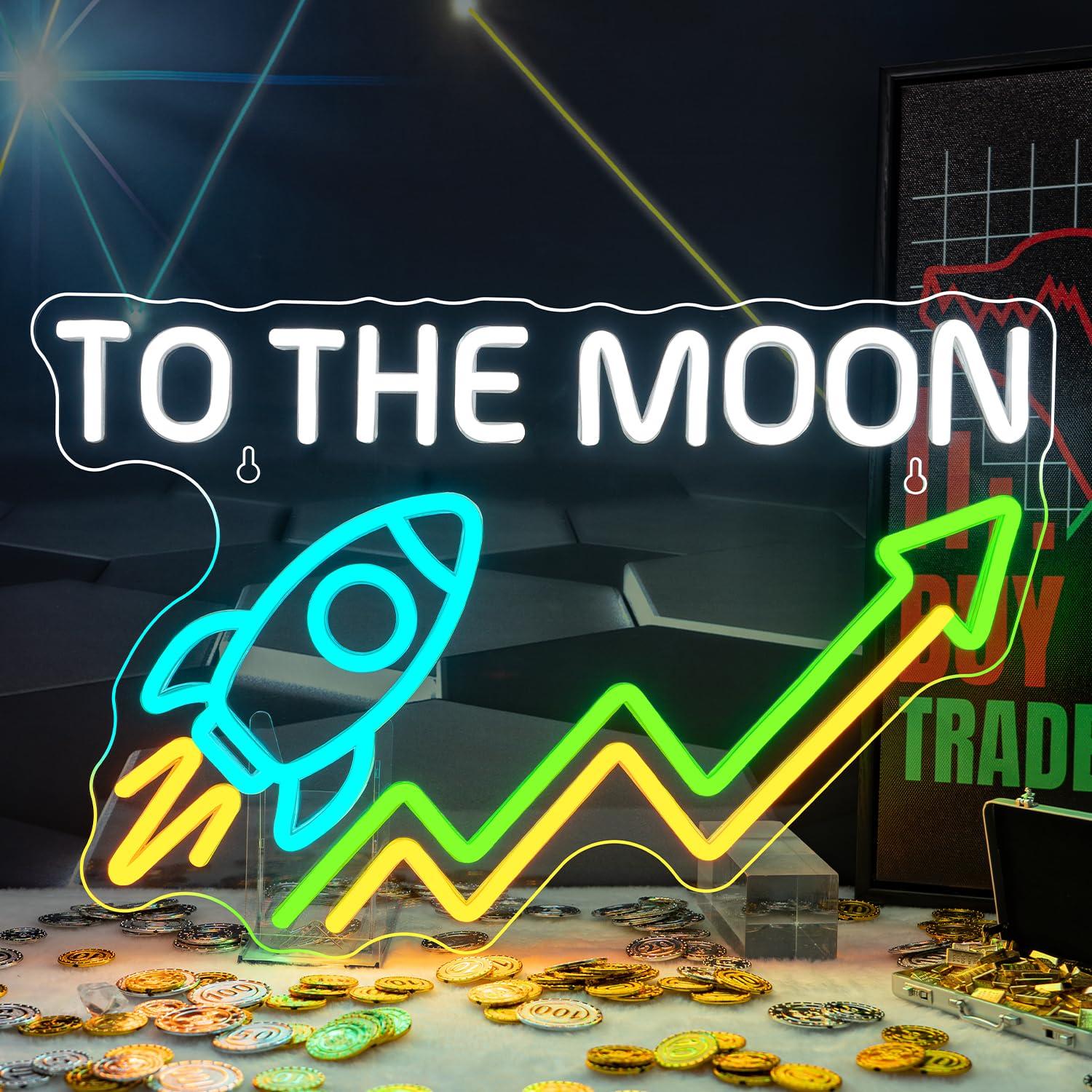 Desk Setup Trading - 株式ネオンサイン デイトレーディングアクセサリー 株式市場装飾 ゲームルームデスクセットアップ 金融ギフト 男性向け