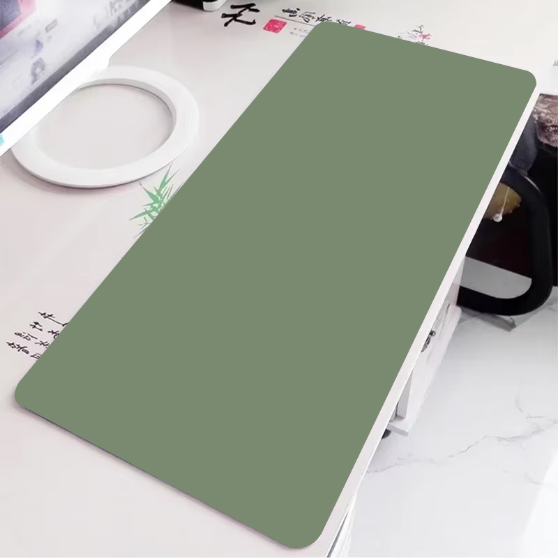 Desk Setup For Laptop - ソリッドグリーンゲーミングマウスパッド大型シンプルゲーミングキーボードマウスパッドラップトップカーペットテーブルパッド拡張ゲーマー滑り止めデスクマット