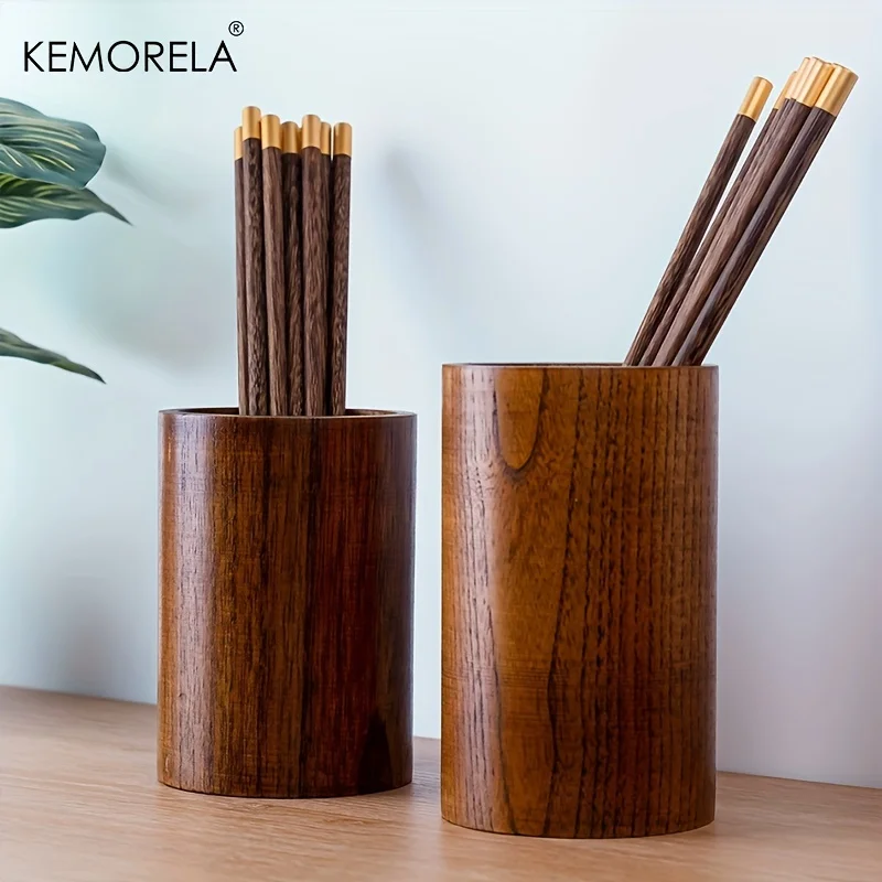 Drawer Organizer Bamboo - 1個入り木製箸立て - 引き出し用竹製食器収納オーガナイザー、天然素材キッチンカウンターデスク食器ツールスタンド