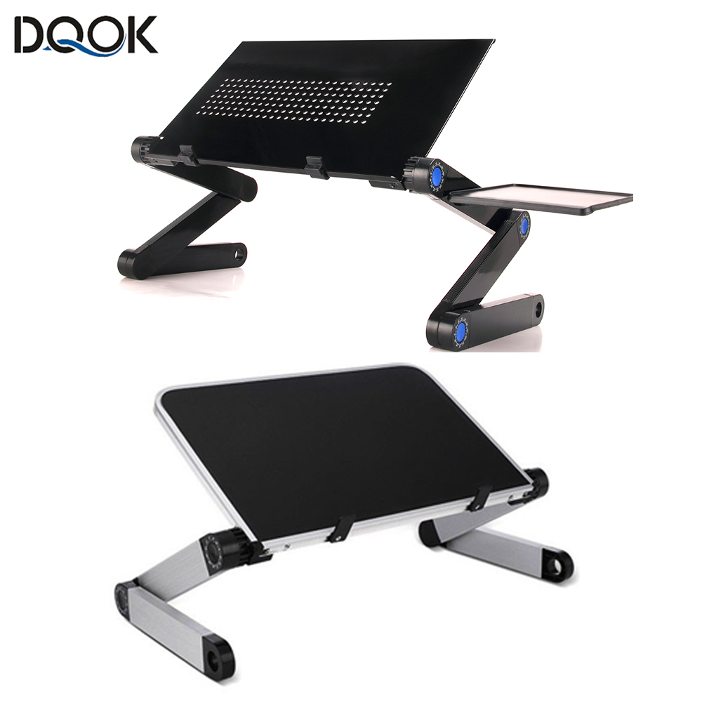 Desk Setup For Laptop - 調節可能なラップトップデスクスタンドポータブルアルミ人間工学に基づいたラップデスクテレビベッドソファ PC ノートブックテーブルデスクスタンドとマウスパッド