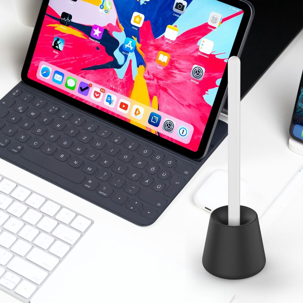 Desk Setup Apple - 新しいシリコンスタンドベーススタンドマウントデスクホルダースタイラスアクセサリーステーションドック Apple Pencil 1/2用