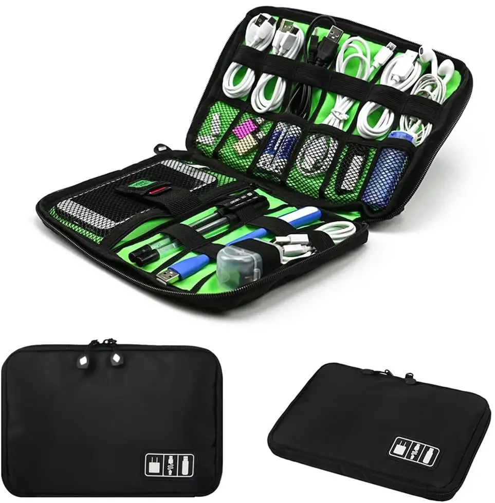 Cable Box Organizer - ケーブルオーガナイザー収納バッグシステムキットケース USBデータケーブル イヤホンコード ペン モバイルバッテリー デジタルガジェット
