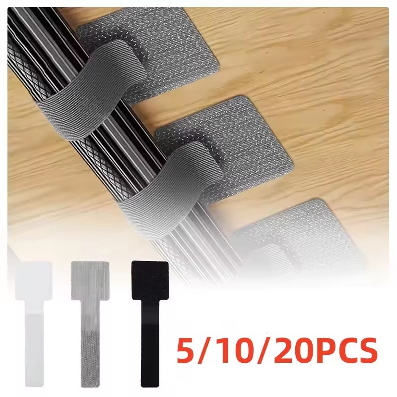 Cable Box Organizer - 20/10/5/1 個リリース可能なケーブルオーガナイザータイムウスイヤホンワイヤー管理ナイロンケーブルタイ再利用可能なループフープテープストラップタイ