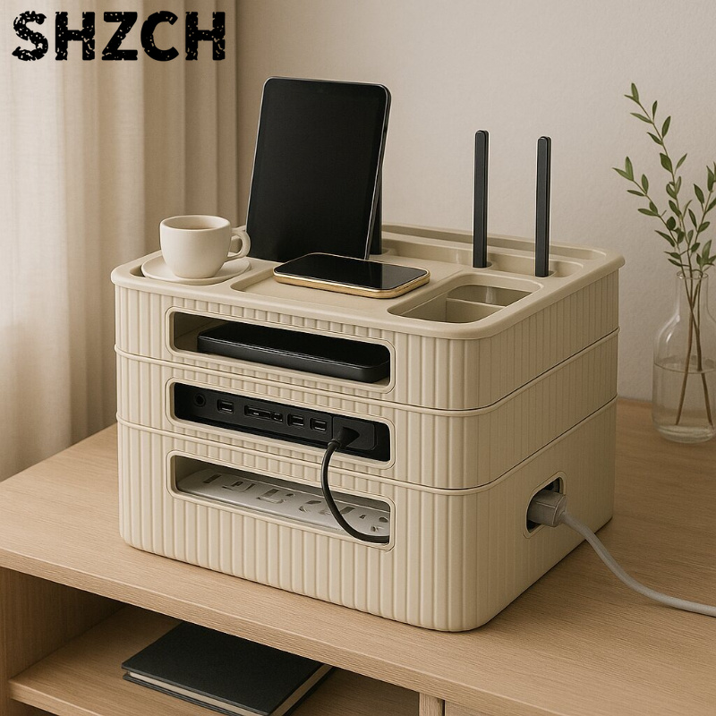 WiFiルーター収納ボックス テレビセットトップボックスホル - Cable Box Organizer のレビューと価格