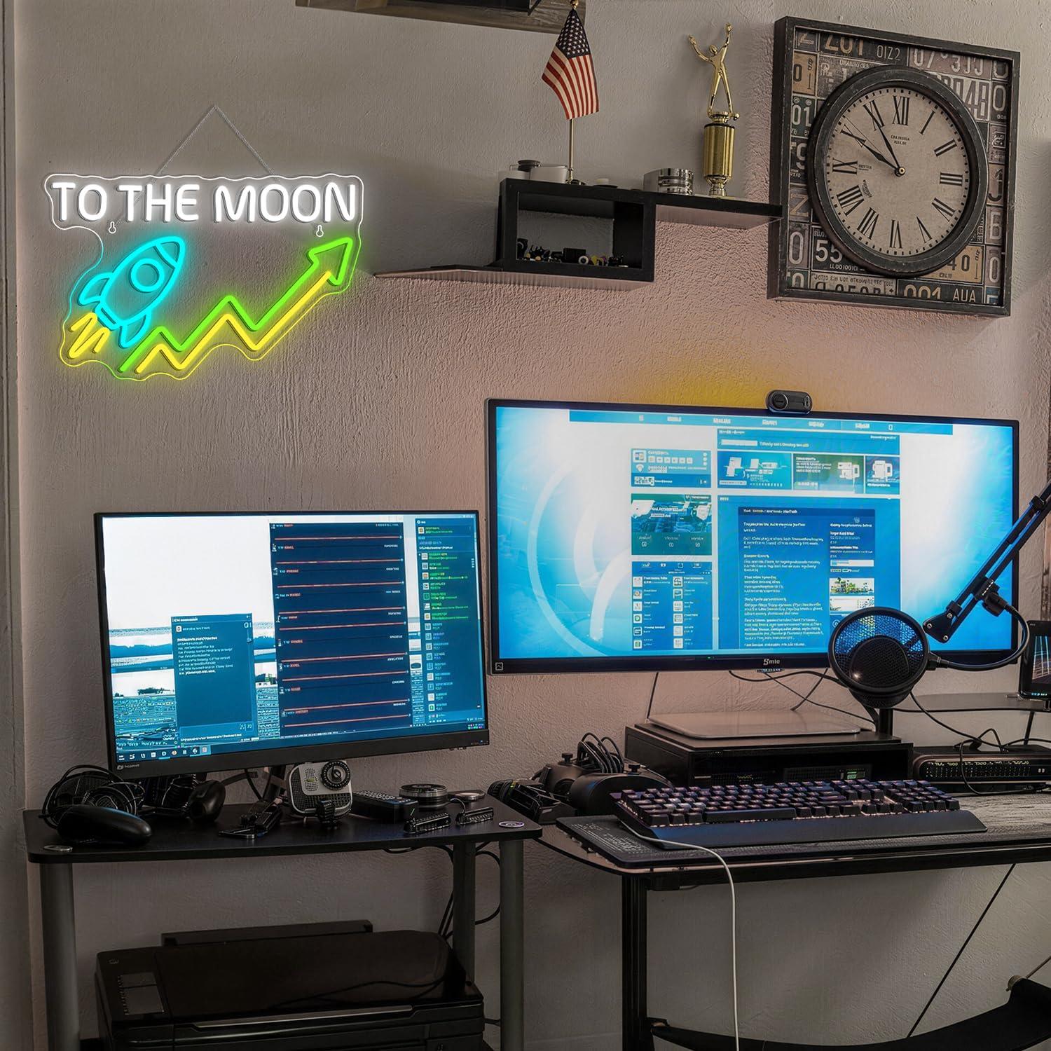 株式ネオンサイン デイトレーディングアクセサリー 株式市場装 - Desk Setup Trading のレビューと価格