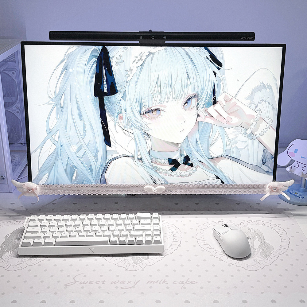 新しいスクリーンデコレーション、白いレースのモニタートリム、 - Setup Desk Monitor のレビューと価格