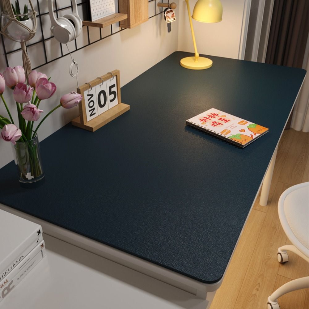 シンプルな保護アイ学生デスクマットレザー耐油コーヒーテーブル - Yellow Desk Setup のレビューと価格