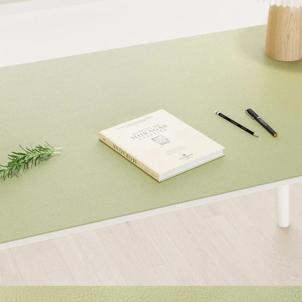 シンプルな保護アイ学生デスクマットレザー耐油コーヒーテーブル - Yellow Desk Setup のレビューと価格