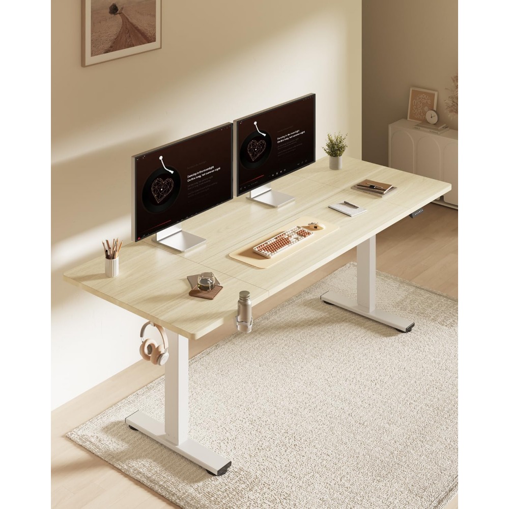 FLEXISPOT 63x32 インチ電動スタンディングデス - Setup Desk Monitor のレビューと価格
