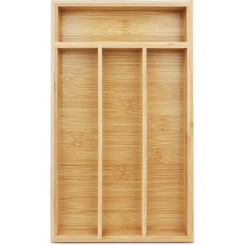 耐久性のある竹製引き出しオーガナイザートレイ、滑り止め、漏れ - Drawer Organizer Bamboo のレビューと価格