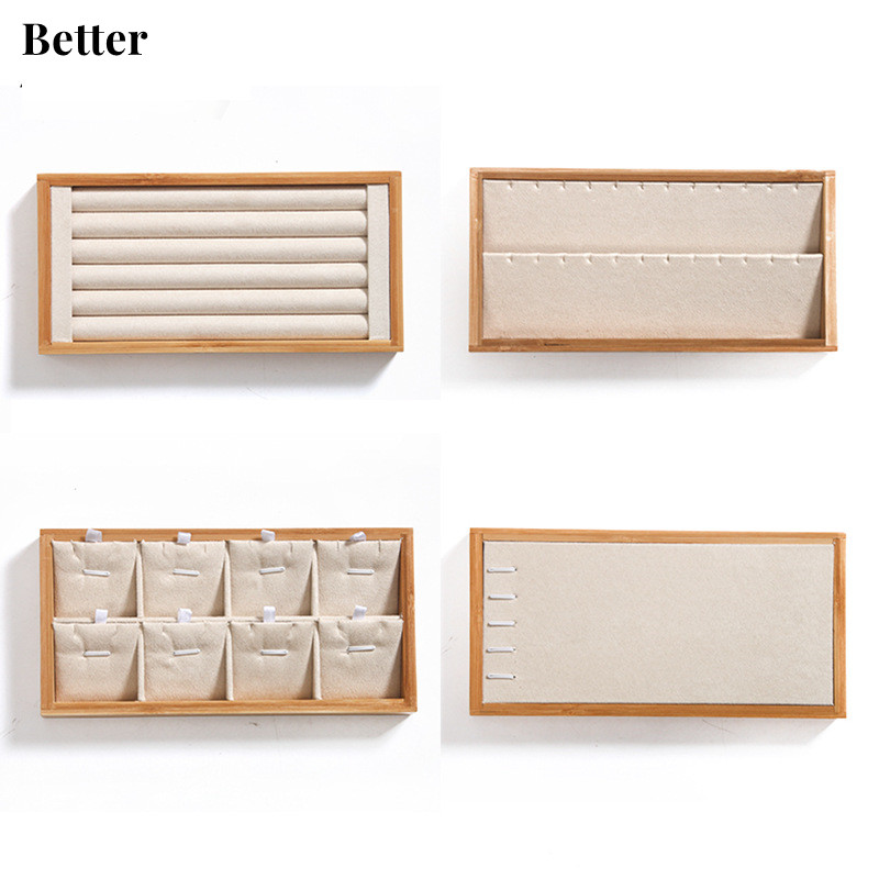 竹ベージュジュエリーリングディスプレイホルダーラックディスプ - Drawer Organizer Bamboo のレビューと価格