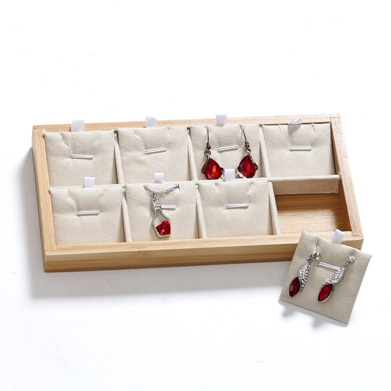 竹ベージュジュエリーリングディスプレイホルダーラックディスプ - Drawer Organizer Bamboo のレビューと価格