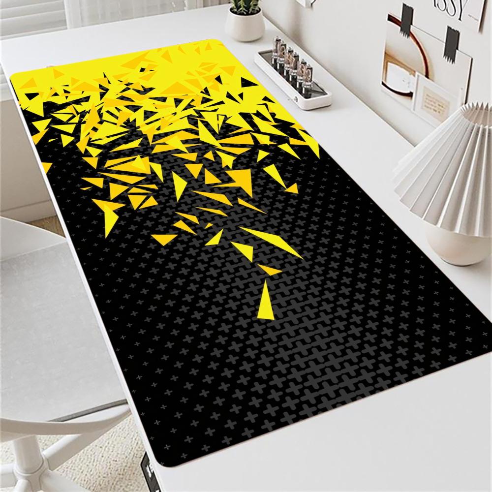 イエローアートシンプルなマウスパッド大型カーペットマウスパッ - Yellow Desk Setup のレビューと価格
