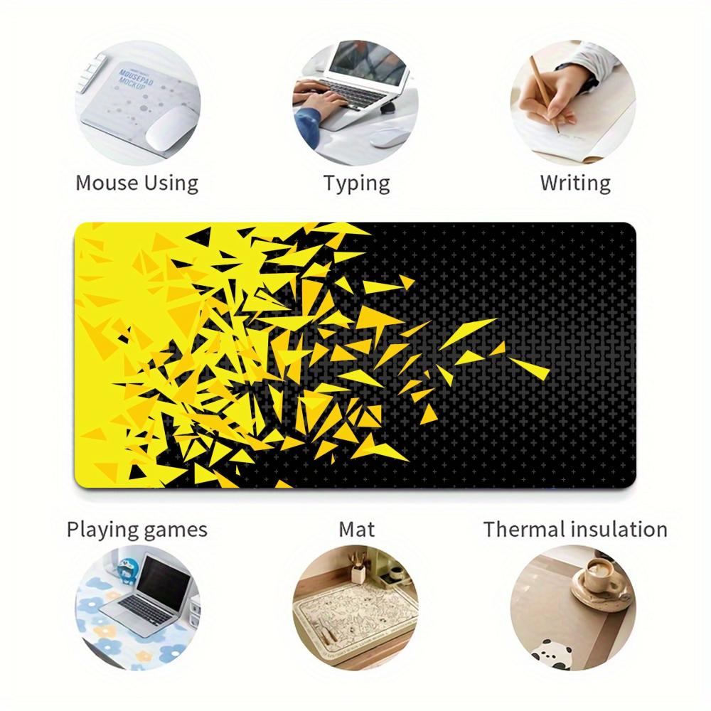イエローアートシンプルなマウスパッド大型カーペットマウスパッ - Yellow Desk Setup のレビューと価格