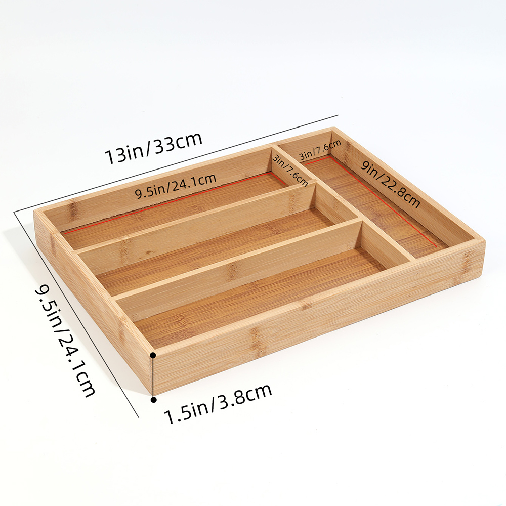 竹カトラリー分割収納トレイラックきちんとしたエレガントなキッ - Drawer Organizer Bamboo のレビューと価格