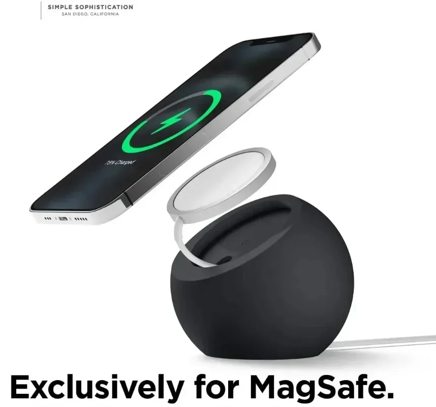 磁気ワイヤレス充電デスクボール形状シリコンホルダースタンド  - Desk Setup Apple のレビューと価格