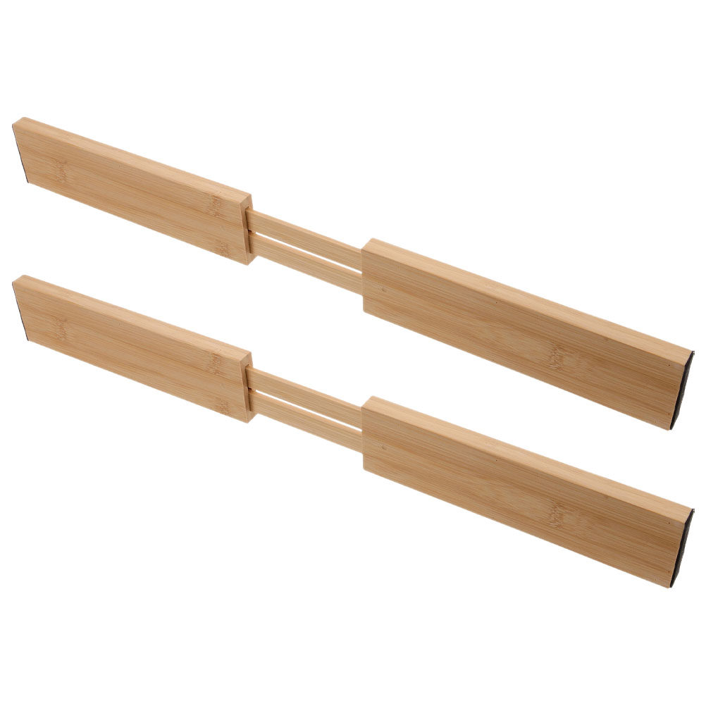 2個入り竹製引き出し仕切り、調節可能で拡張可能なキッチンオー - Drawer Organizer Bamboo のレビューと価格