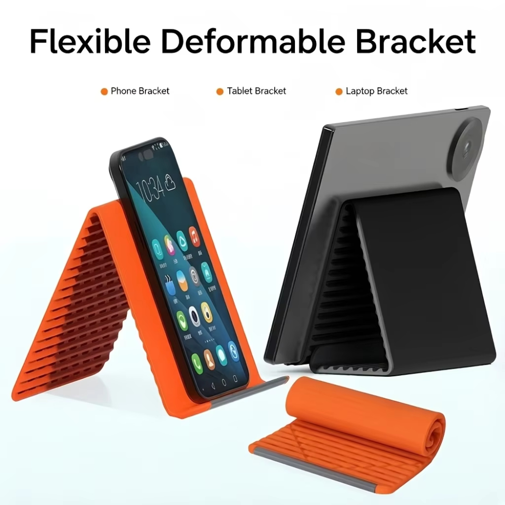 ポータブル折りたたみ式シリコン製スマホホルダー、自由に曲げて - Desk Setup Apple のレビューと価格