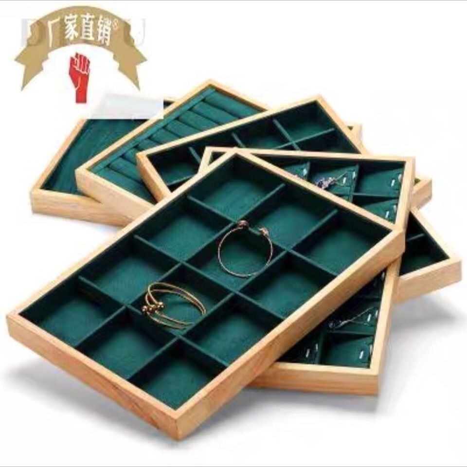 ダークグリーンベルベット竹ジュエリーディスプレイトレイリング - Drawer Organizer Bamboo のレビューと価格