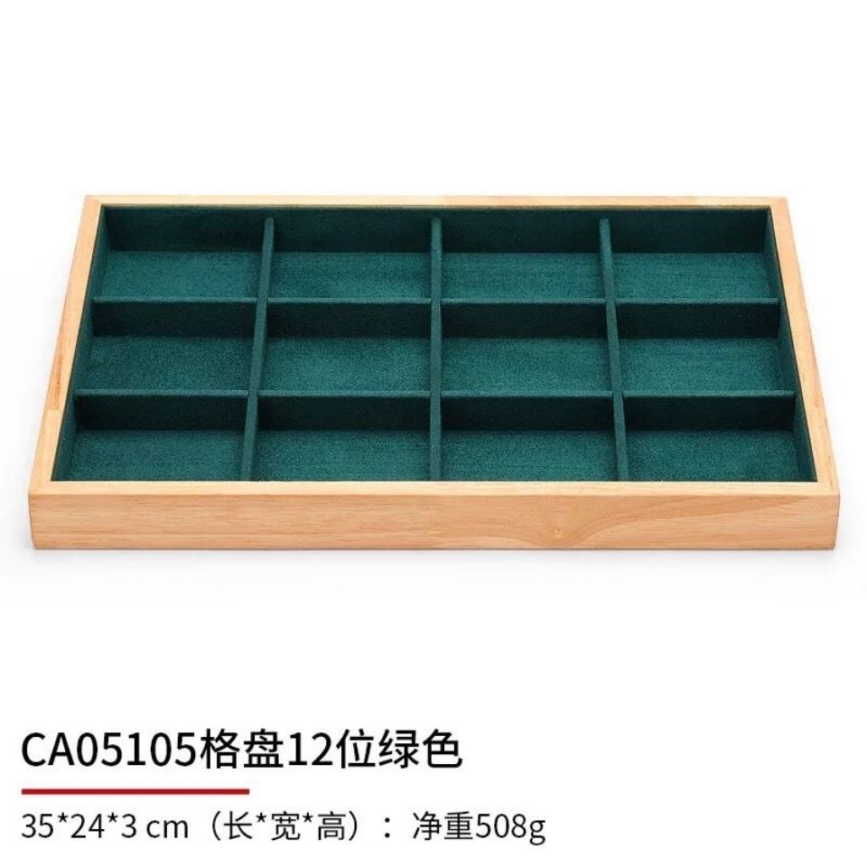 ダークグリーンベルベット竹ジュエリーディスプレイトレイリング - Drawer Organizer Bamboo のレビューと価格