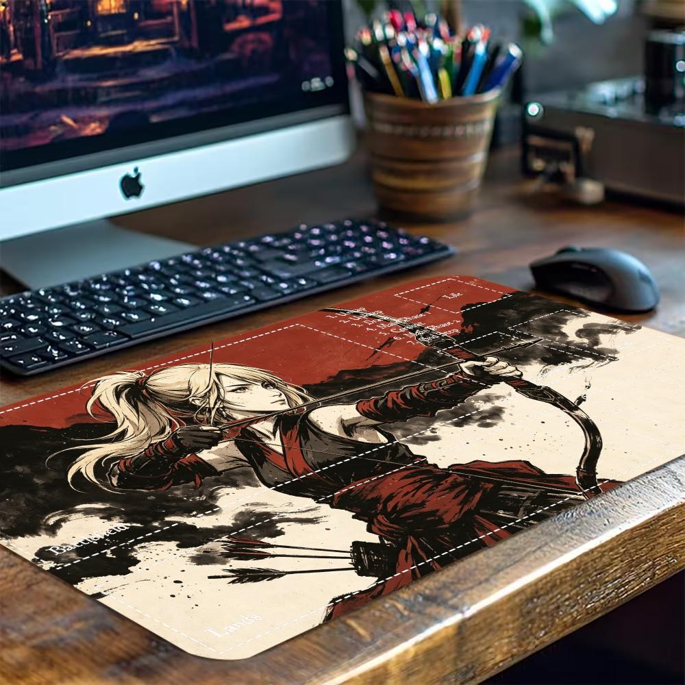 ヴィンテージインクサムライアニメガール大型拡張ゲームプレイマ - Desk Setup Trading のレビューと価格