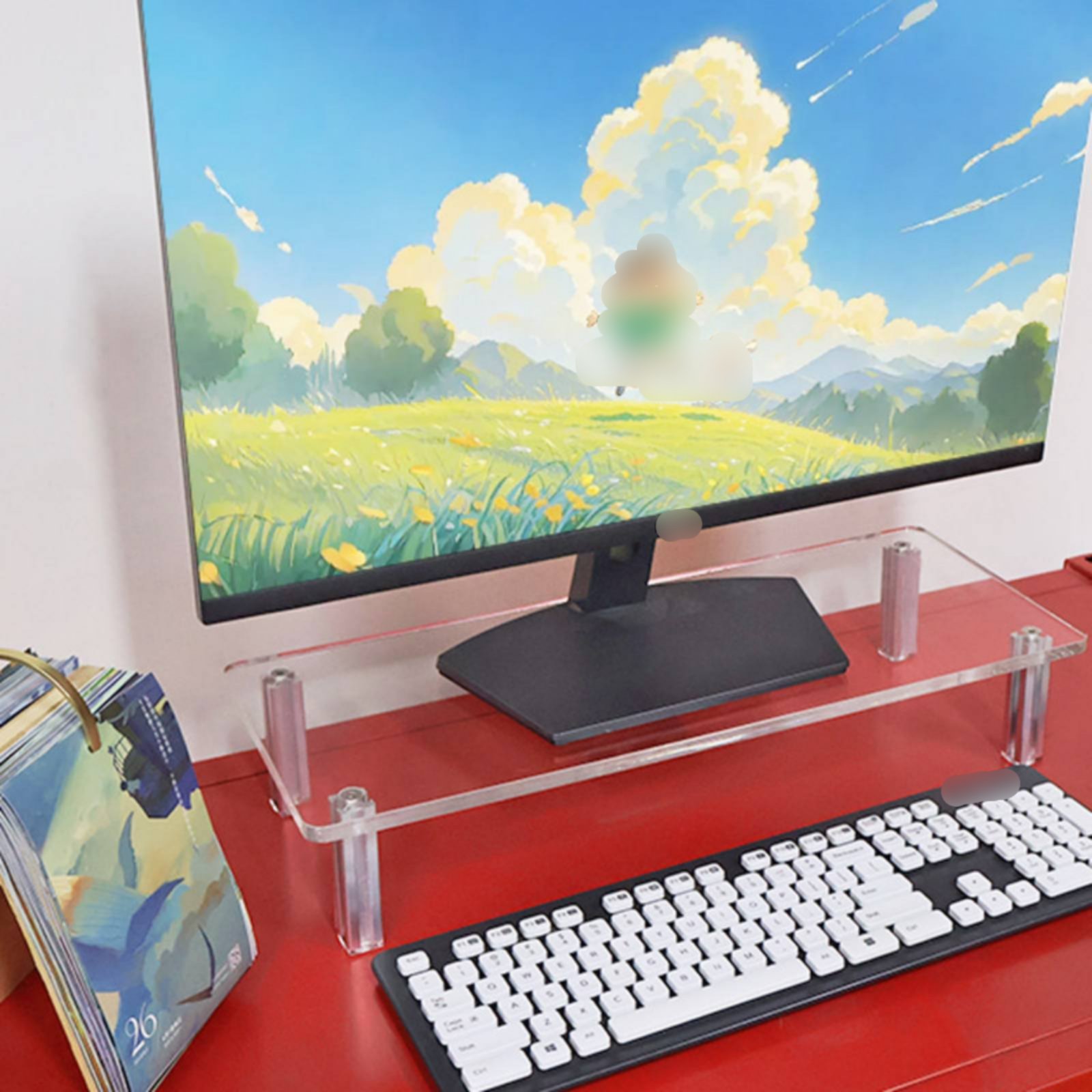 アクリル製モニタースタンド 簡単に清潔に保ち透明にすることが - Setup Desk Monitor のレビューと価格