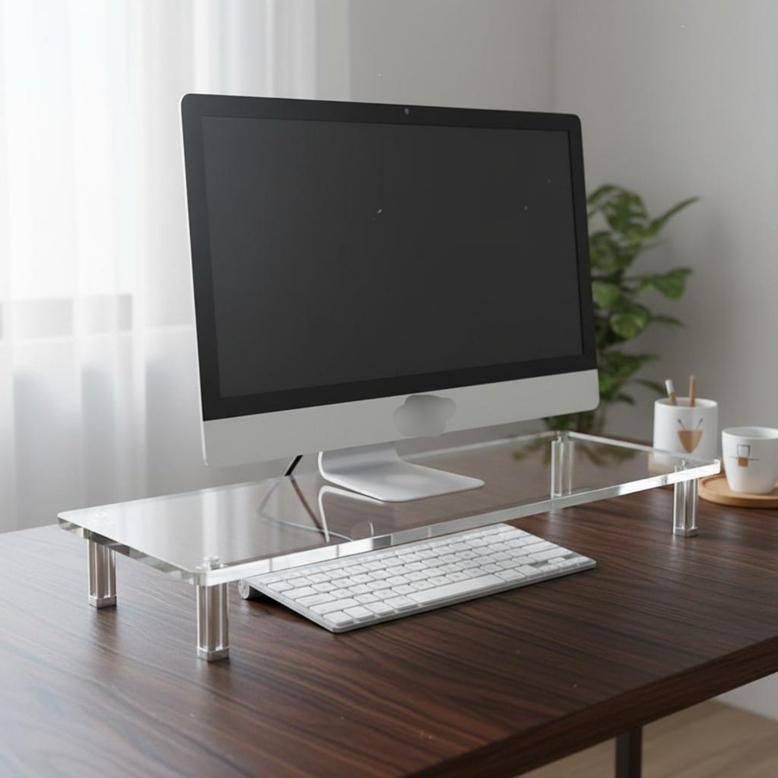 アクリル製モニタースタンド 簡単に清潔に保ち透明にすることが - Setup Desk Monitor のレビューと価格