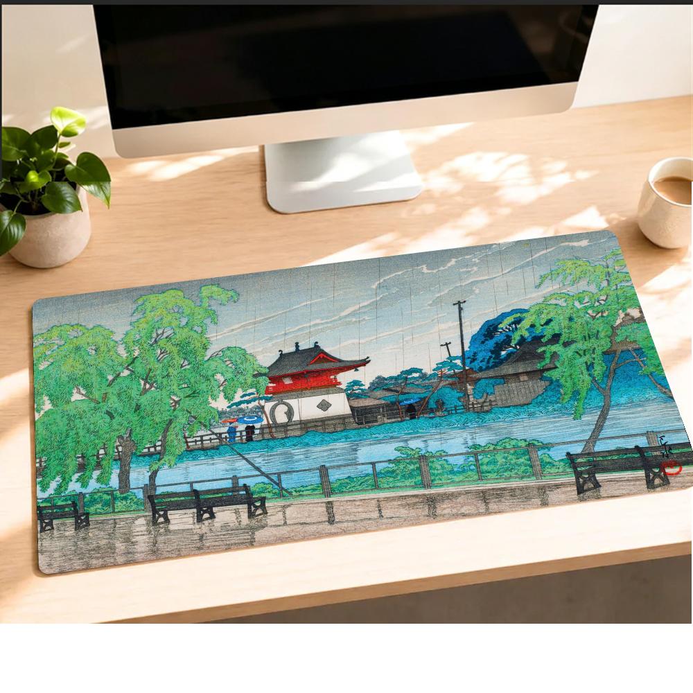 池の雨模様マウスパッド スピード オフィスデスクアクセサリー - Desk Setup At Office のレビューと価格