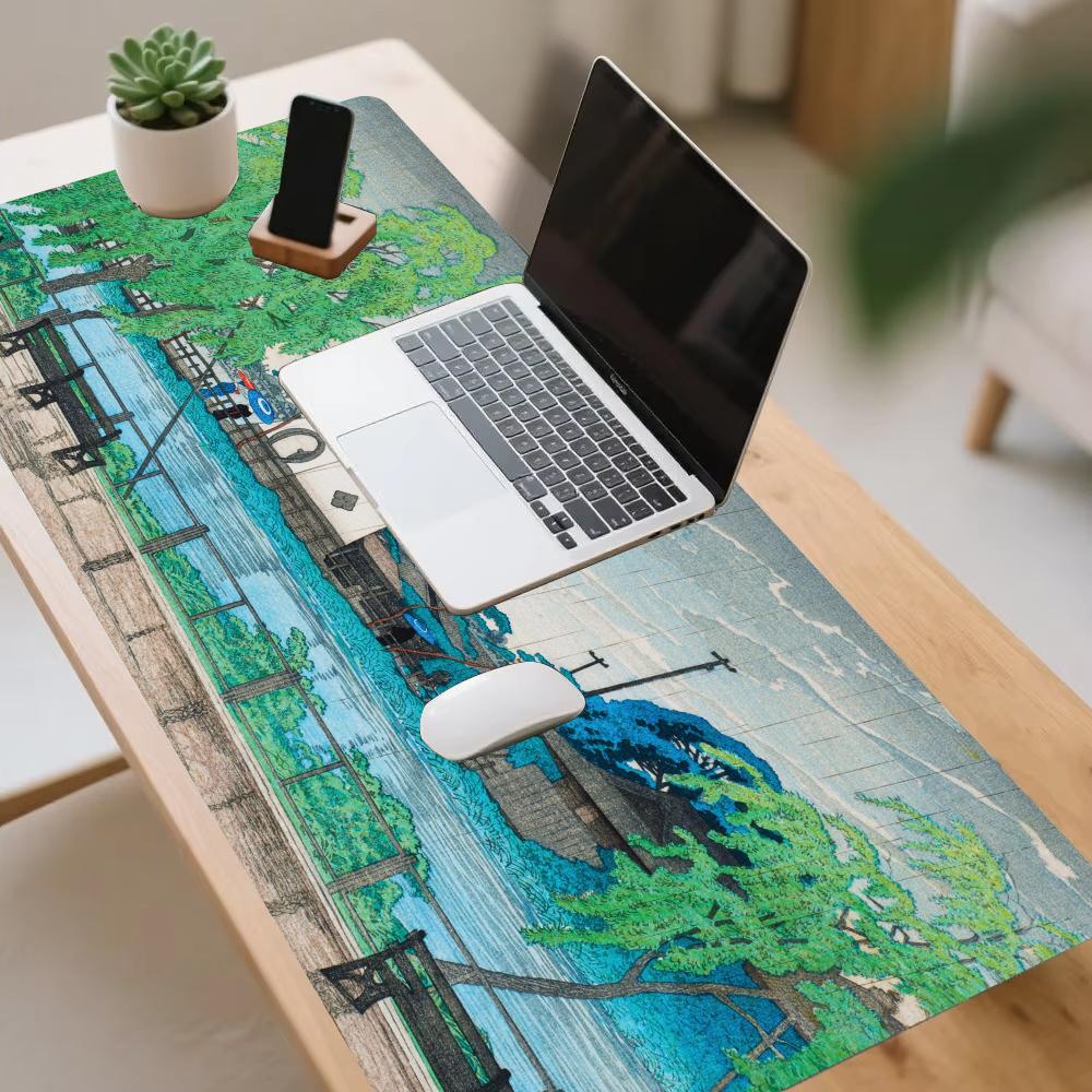 池の雨模様マウスパッド スピード オフィスデスクアクセサリー - Desk Setup At Office のレビューと価格