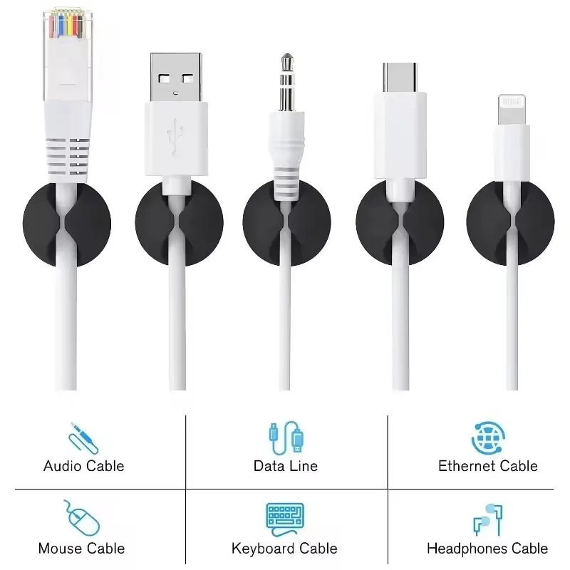 5/50個入り デスクトップ/壁用ケーブルクリップ ワイヤー - Cable Box Organizer のレビューと価格