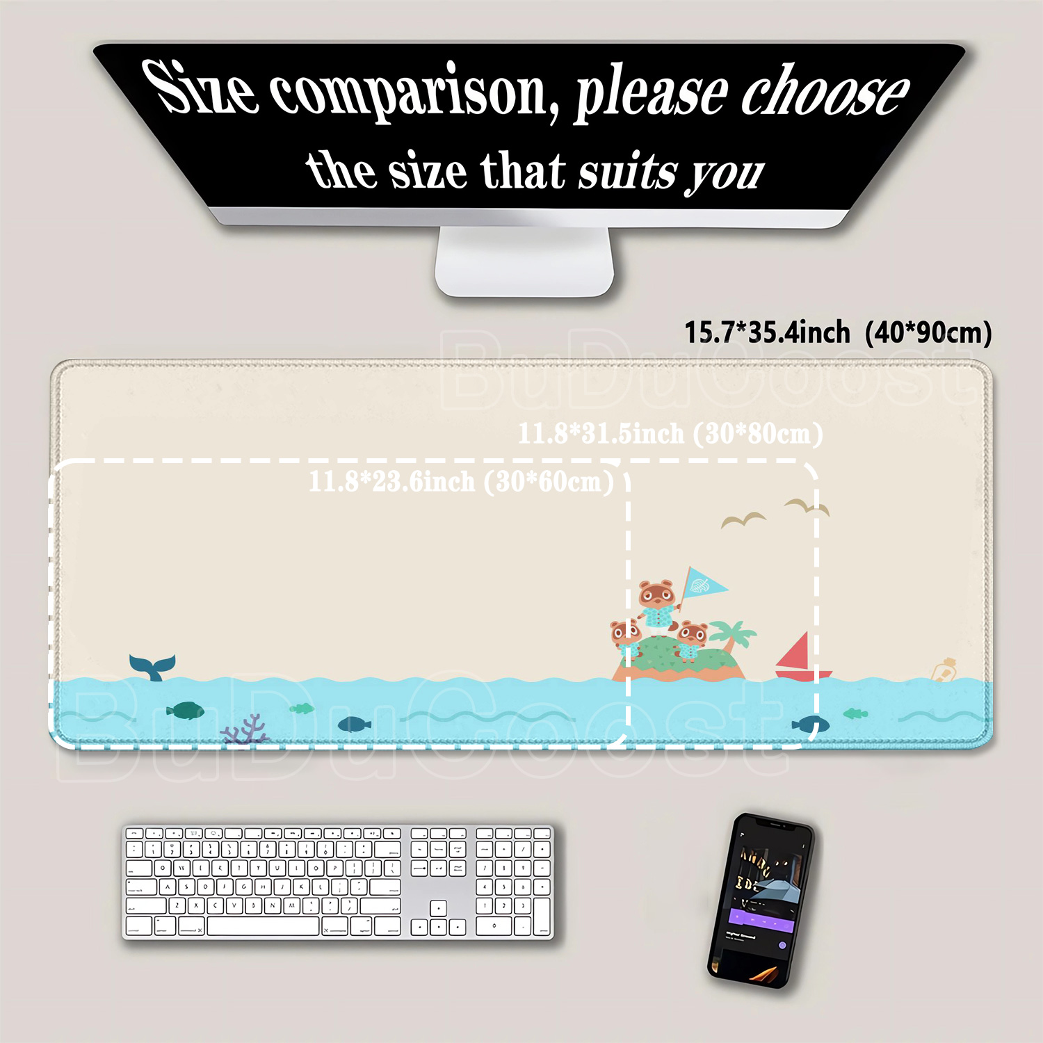 大型かわいいマウスパッドノンスリップゲーム用かわいい漫画 A - Yellow Desk Setup のレビューと価格