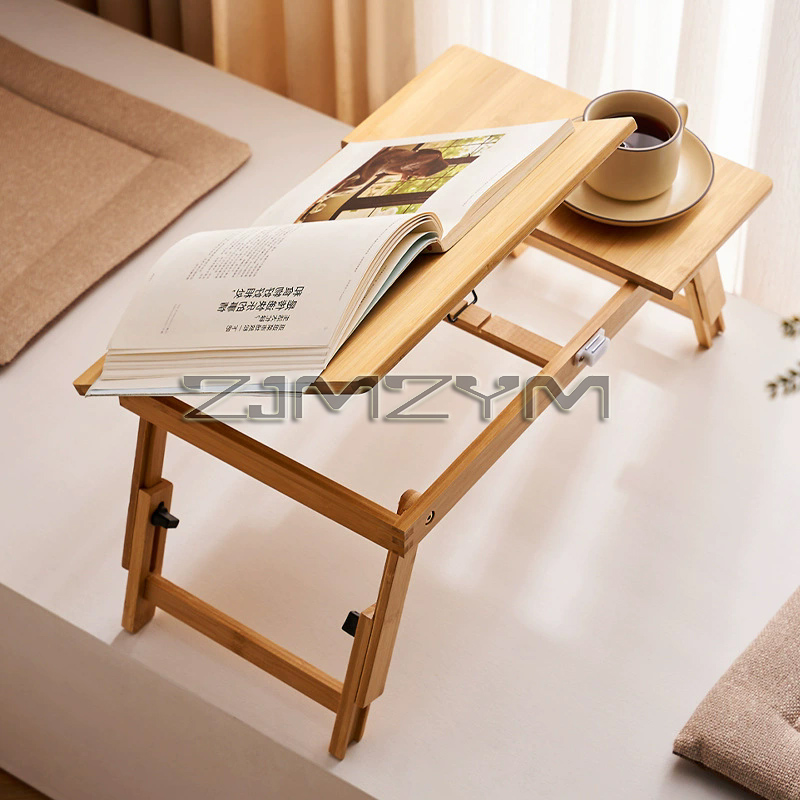 折りたたみラップトップテーブル竹製調節可能なミニマリズムコン - Desk Setup For Laptop のレビューと価格