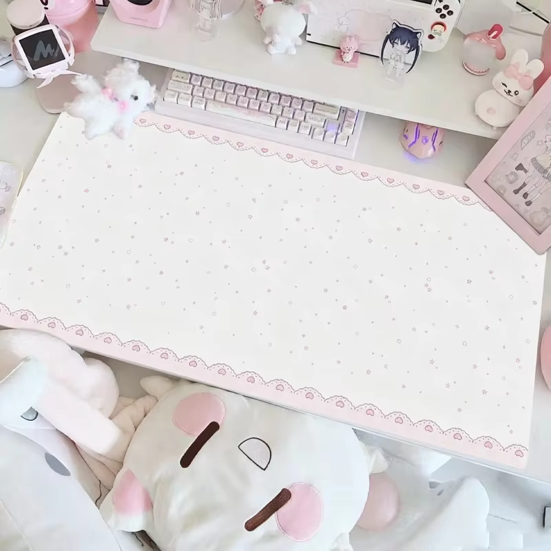 PUレザーマウスパッド　スイートピンクガール　ストロベリーレ - Yellow Desk Setup のレビューと価格