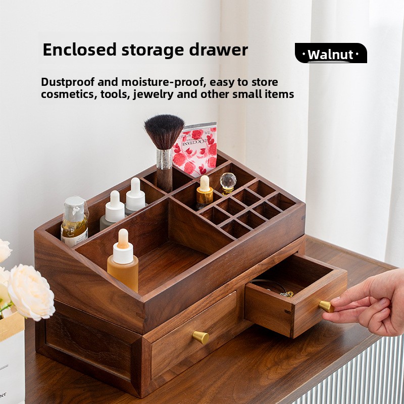 無垢材二層オーガナイザー、取り外し可能な化粧品収納ボックス、 - Drawer Organizer Bamboo のレビューと価格