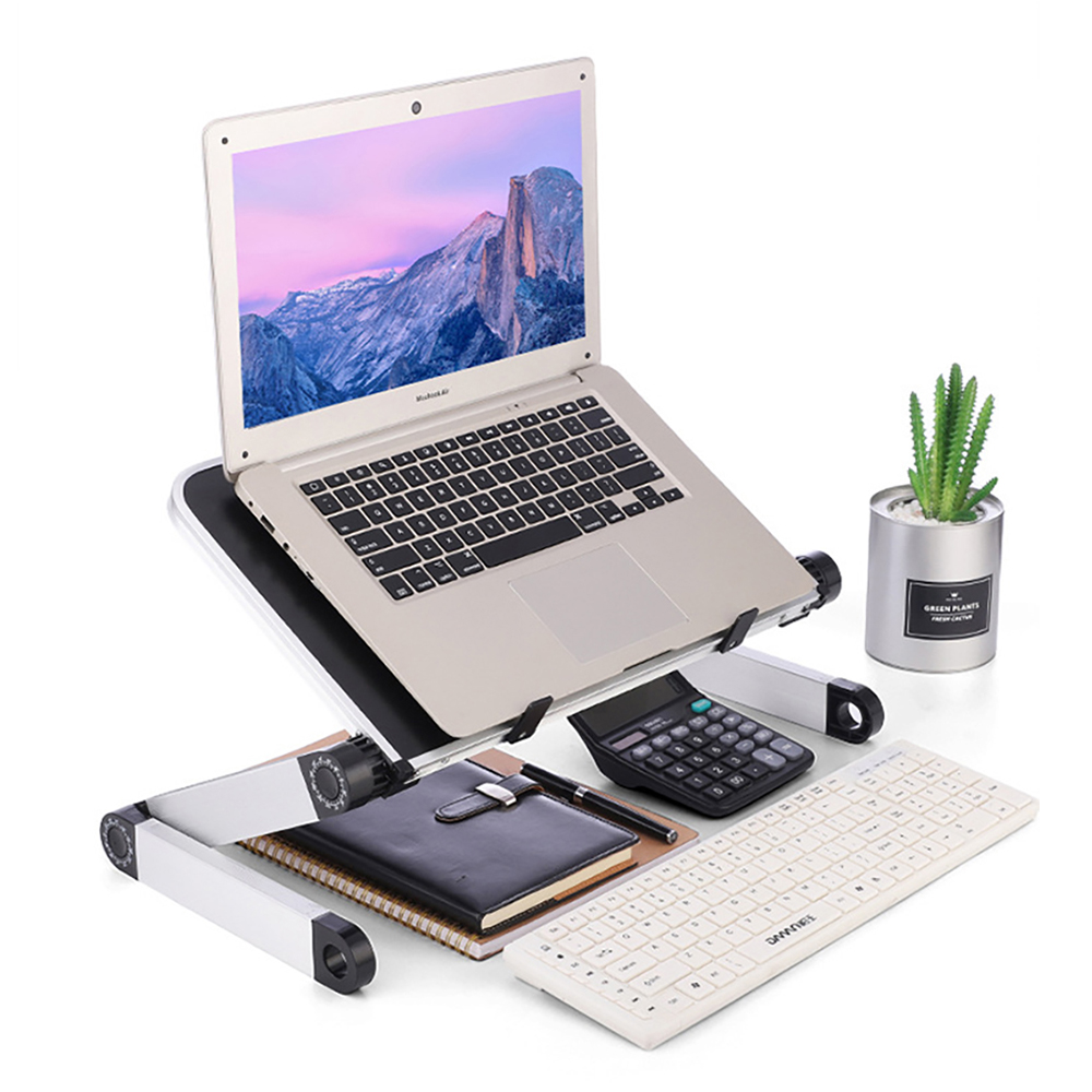 調節可能なラップトップデスクスタンドポータブルアルミ人間工学 - Desk Setup For Laptop のレビューと価格