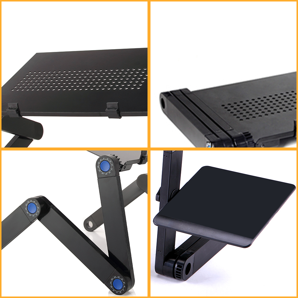調節可能なラップトップデスクスタンドポータブルアルミ人間工学 - Desk Setup For Laptop のレビューと価格
