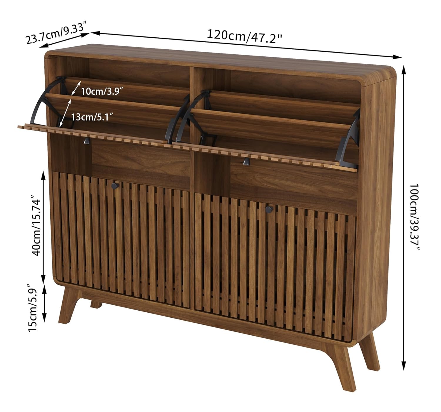 # 大型竹製靴箱（4つの跳ね上げ式引き出し付き）、玄関廊下用 - Drawer Organizer Bamboo のレビューと価格