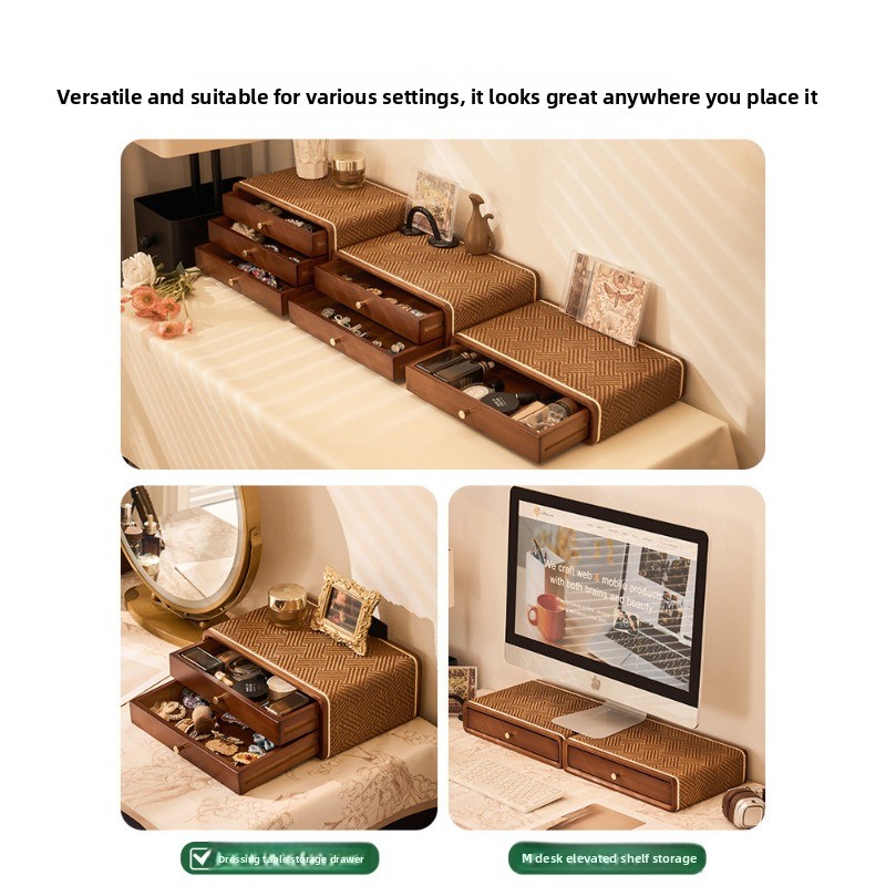 ヴィンテージ風引き出しデスクトップオーガナイザーボックス、多 - Drawer Organizer Bamboo のレビューと価格