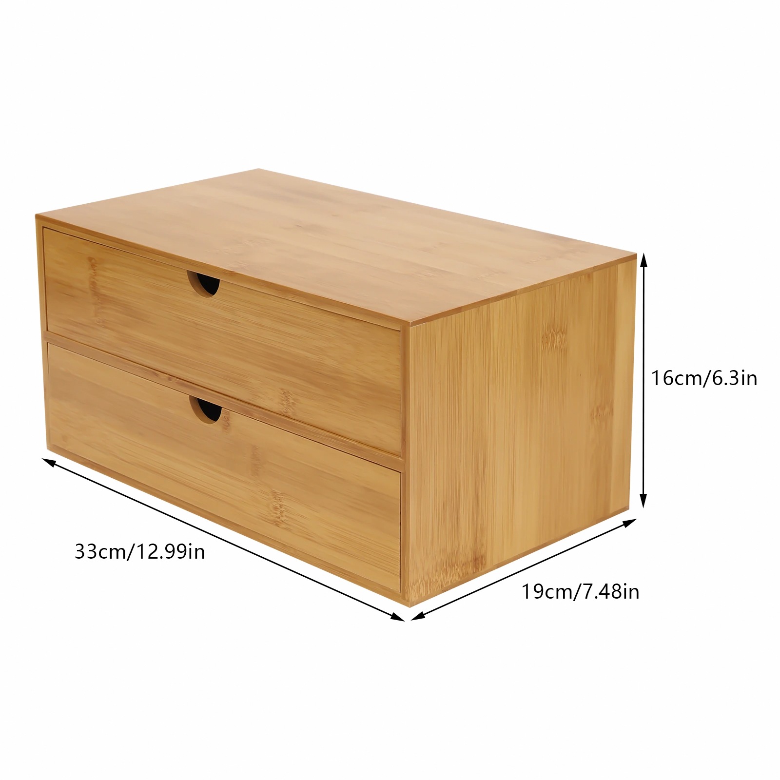 デスクオーガナイザー、2段引き出し付きオフィス用品収納ボック - Drawer Organizer Bamboo のレビューと価格