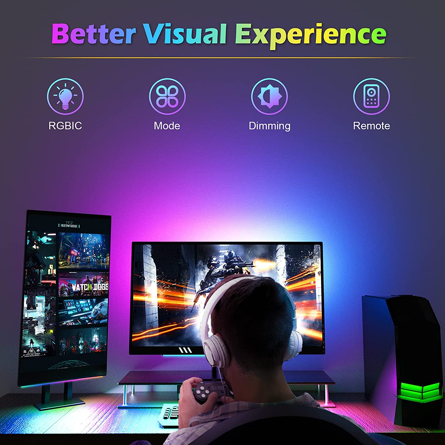 アンダーモニターライトバー RGB Dreamcolor ア - Setup Desk Monitor のレビューと価格