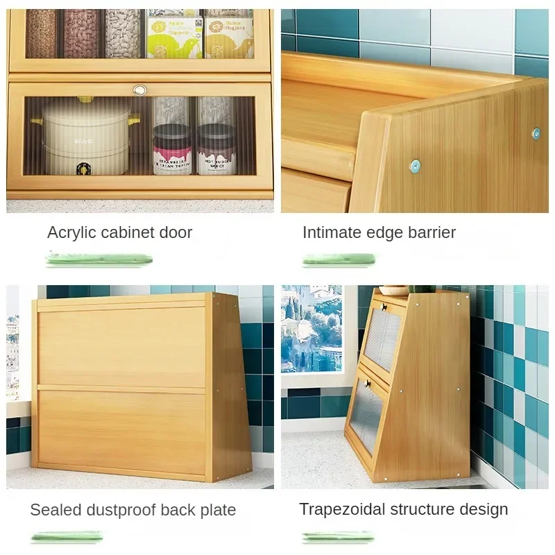 竹製キッチン収納キャビネット アクリル扉付き 食器収納ラック - Drawer Organizer Bamboo のレビューと価格